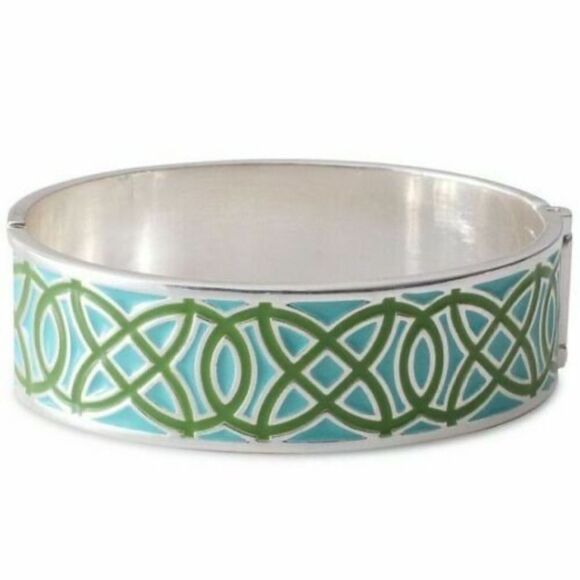 stella & dot ~ eleanorโenamel green bangle ~ retired - Picture 2 of 5